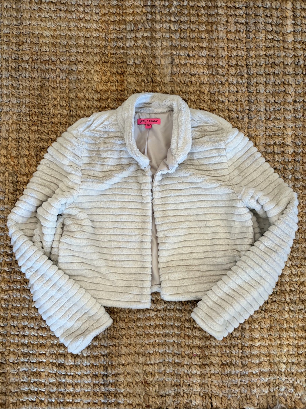 Betsy Johnson Cropped Faux Fur Jacket